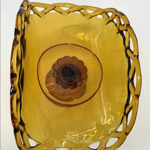 Vintage Indiana amber glass fruit basket - Picture 6 of 7